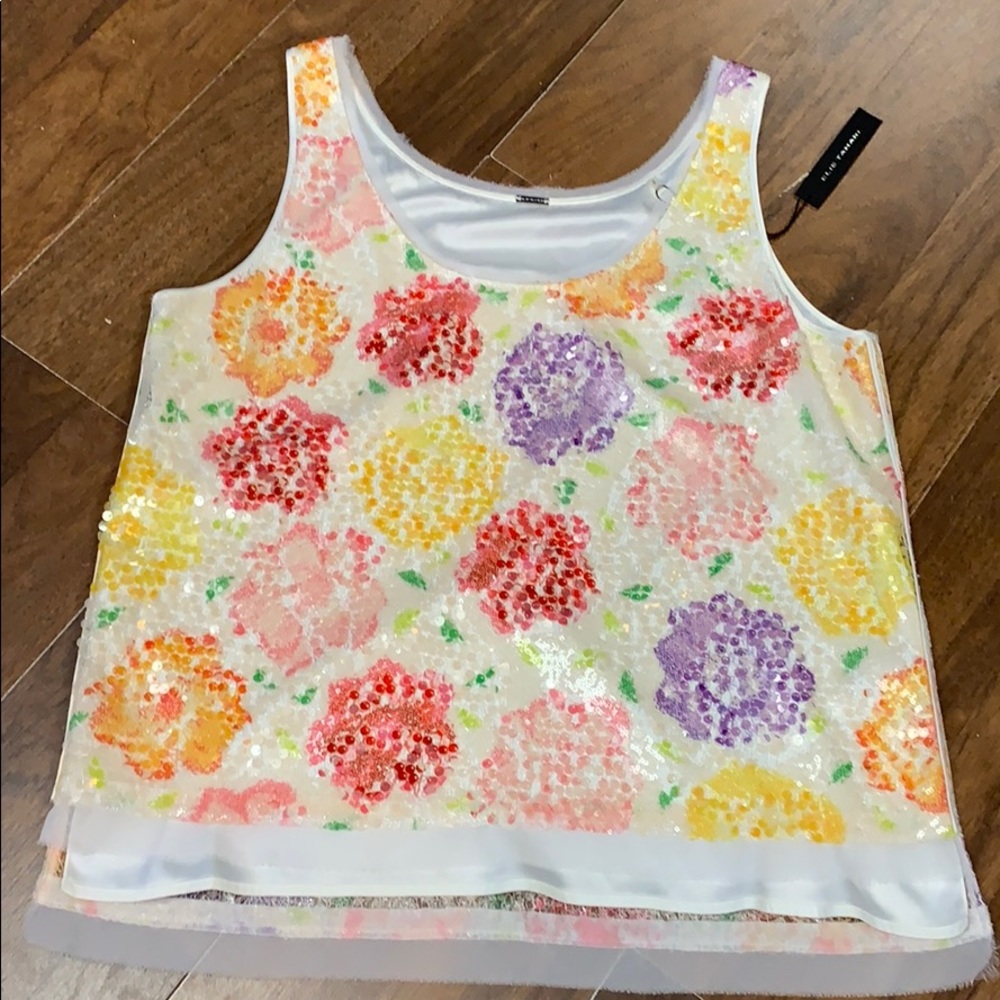 Eli Tahari multi sequin top size XL.
